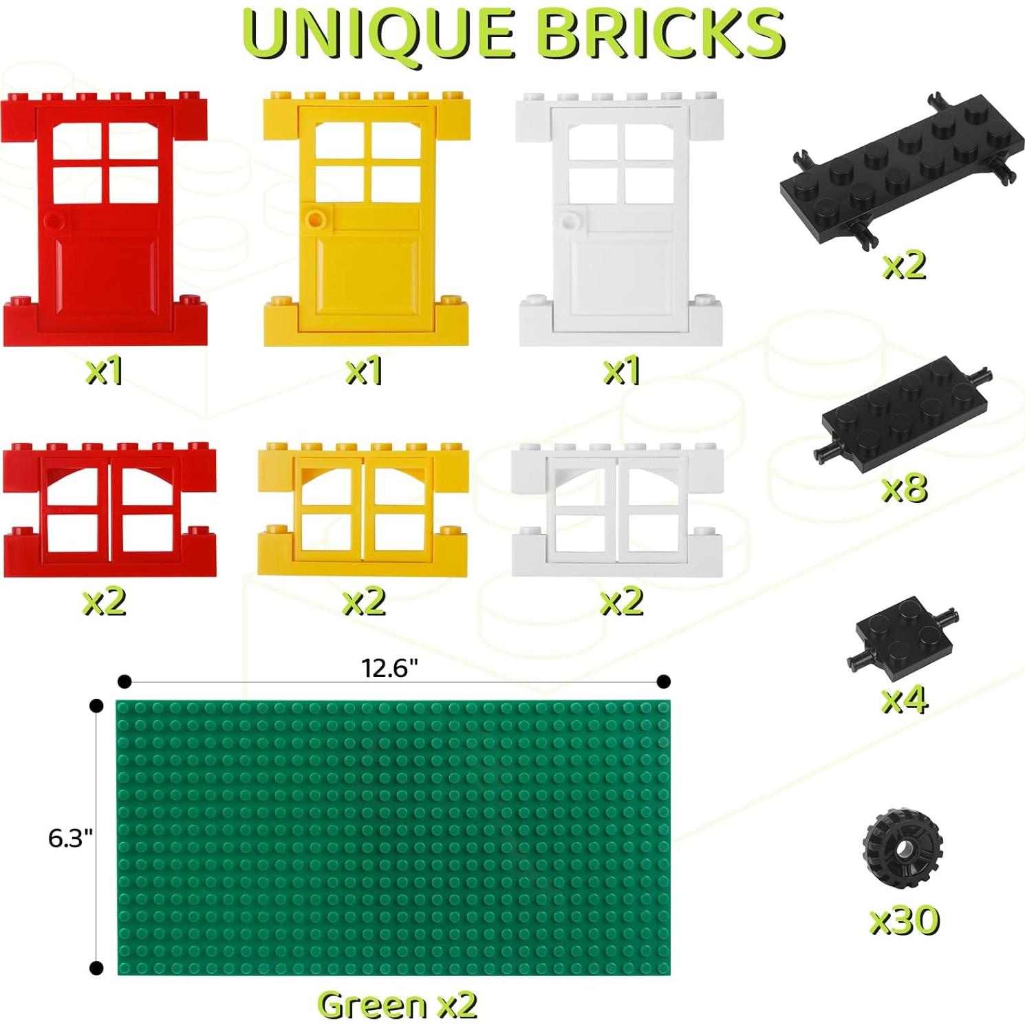1100 Ladrillos de Construcción Tcamgoi con Placas Base y Accesorios