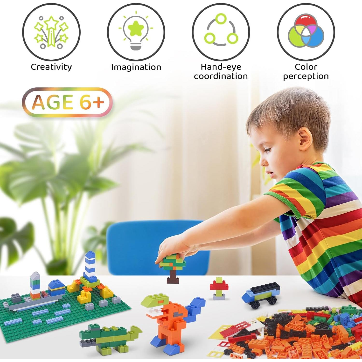 1100 Ladrillos de Construcción Tcamgoi con Placas Base y Accesorios