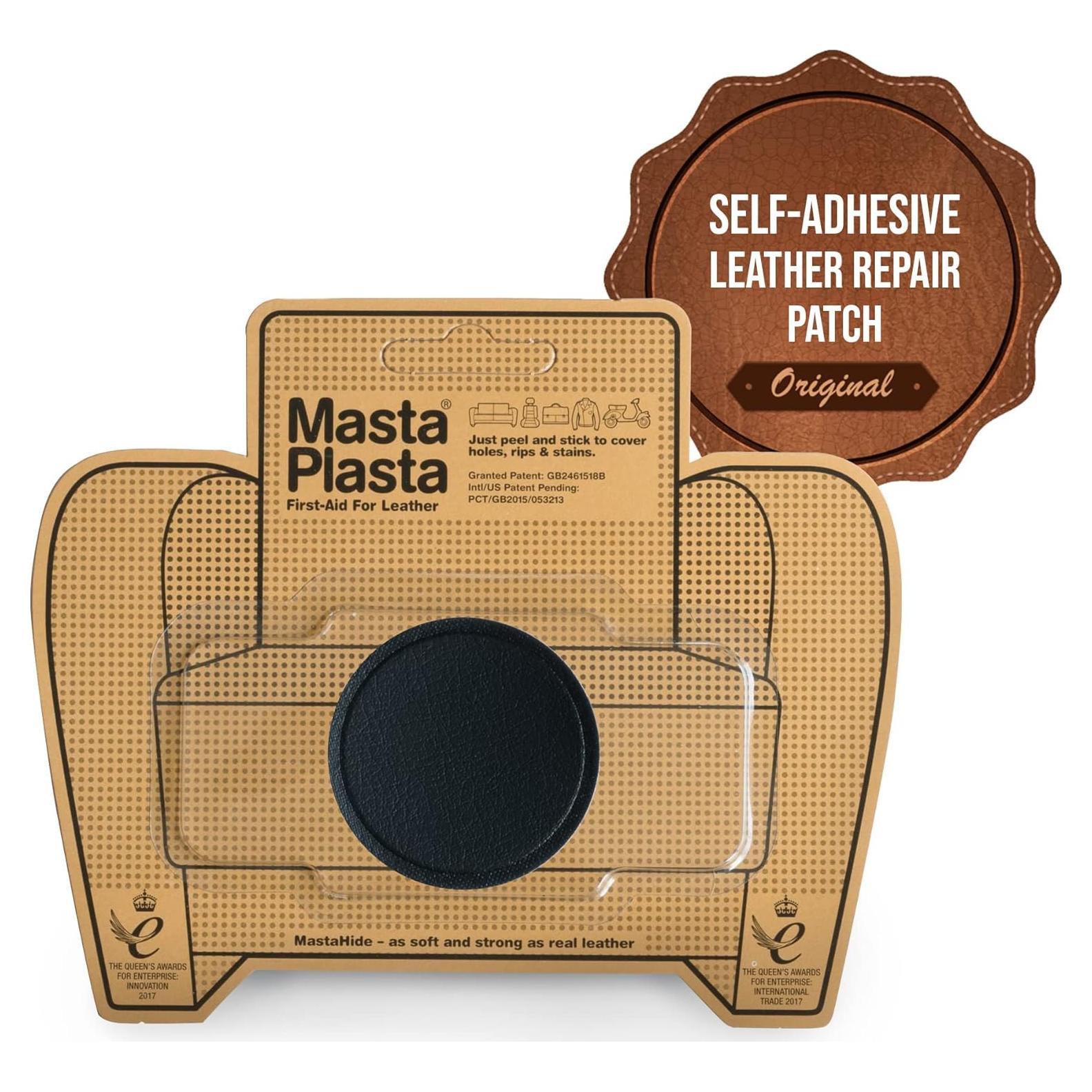 Parche de Reparación de Cuero MastaPlasta 5cm Negro Autoadhesivo