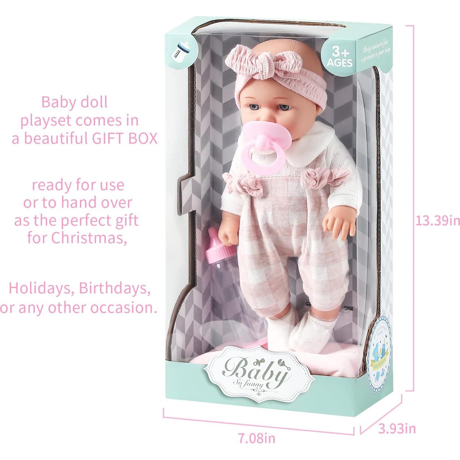 Muñeca de 30 cm Enjoyin con Ropa Rosa y Accesorios