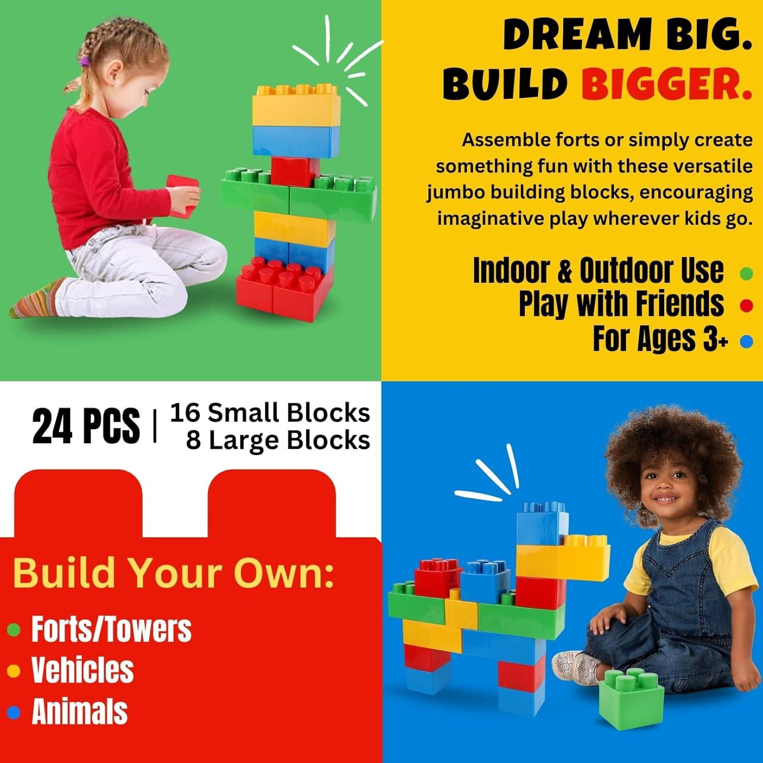 Juego de Bloques Gigantes Liberty Imports 24 Piezas para Niños