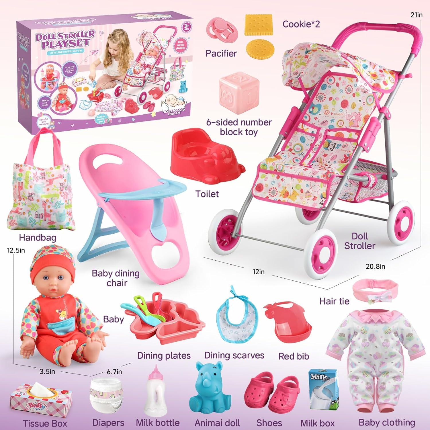 Juego de Carrito de Muñecas Shantou 31.75 cm 20 Accesorios
