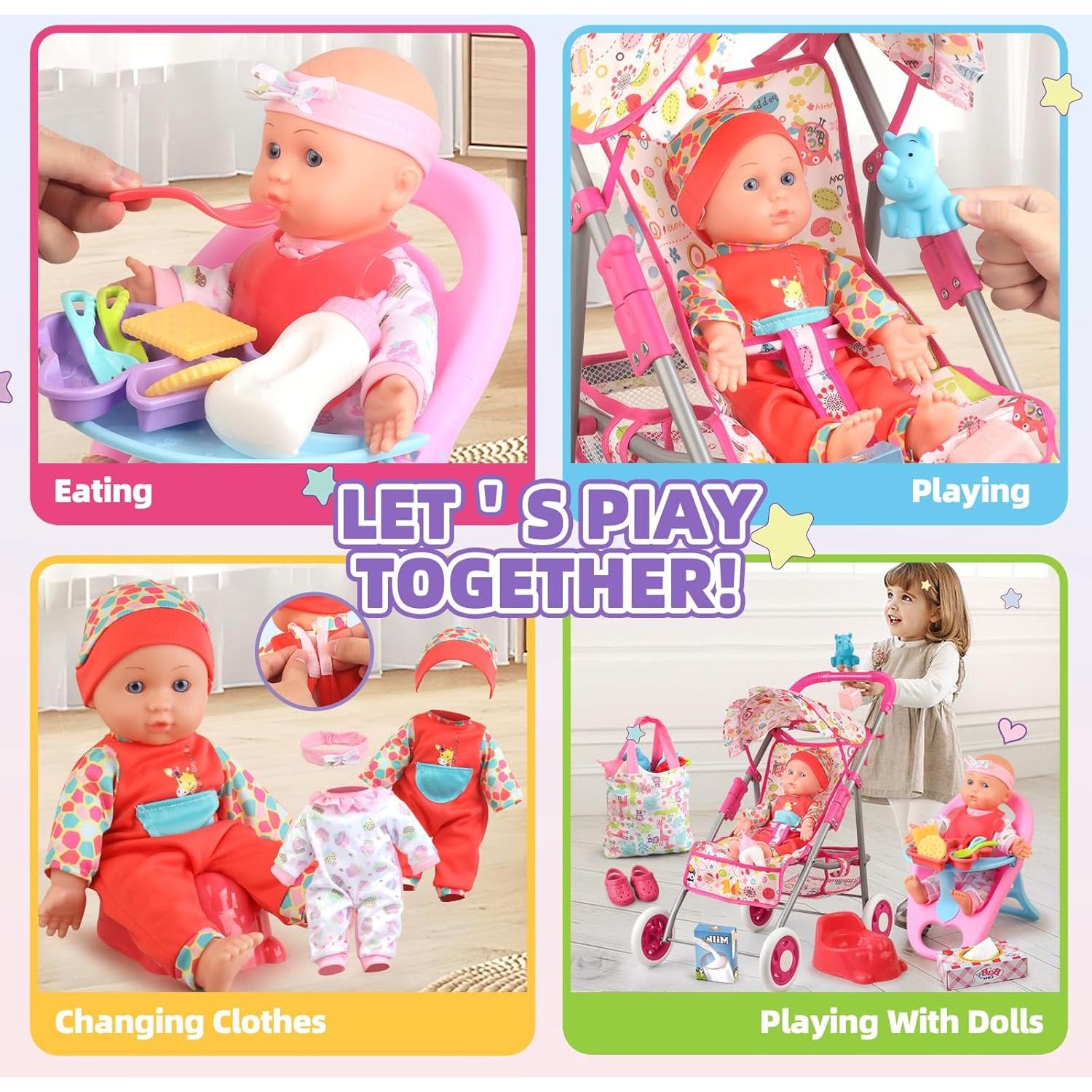 Juego de Carrito de Muñecas Shantou 31.75 cm 20 Accesorios