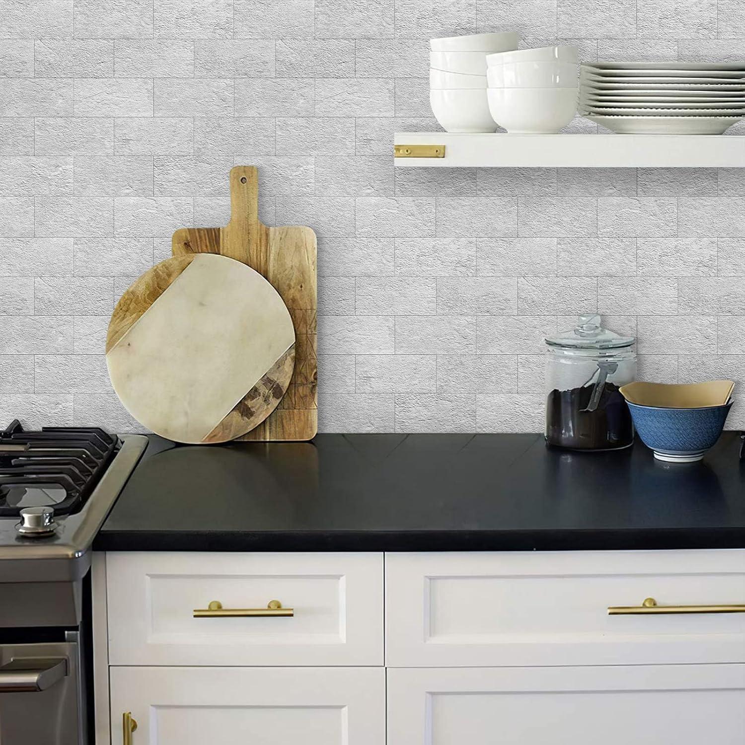 Paneles de Pared Autoadhesivos DEWOO Pizarra Gris 10 Hojas 34.3x29 cm