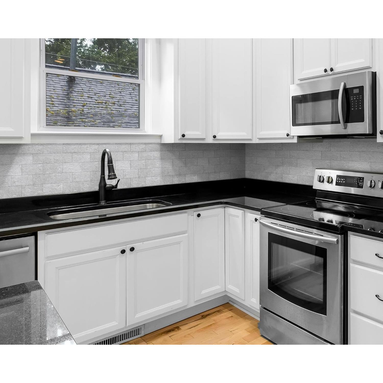 Paneles de Pared Autoadhesivos DEWOO Pizarra Gris 10 Hojas 34.3x29 cm