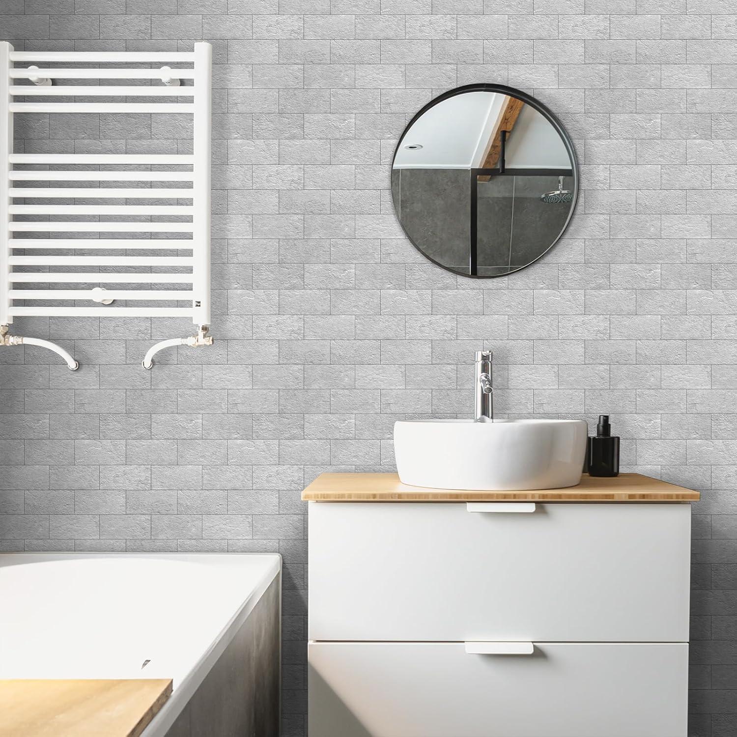 Paneles de Pared Autoadhesivos DEWOO Pizarra Gris 10 Hojas 34.3x29 cm