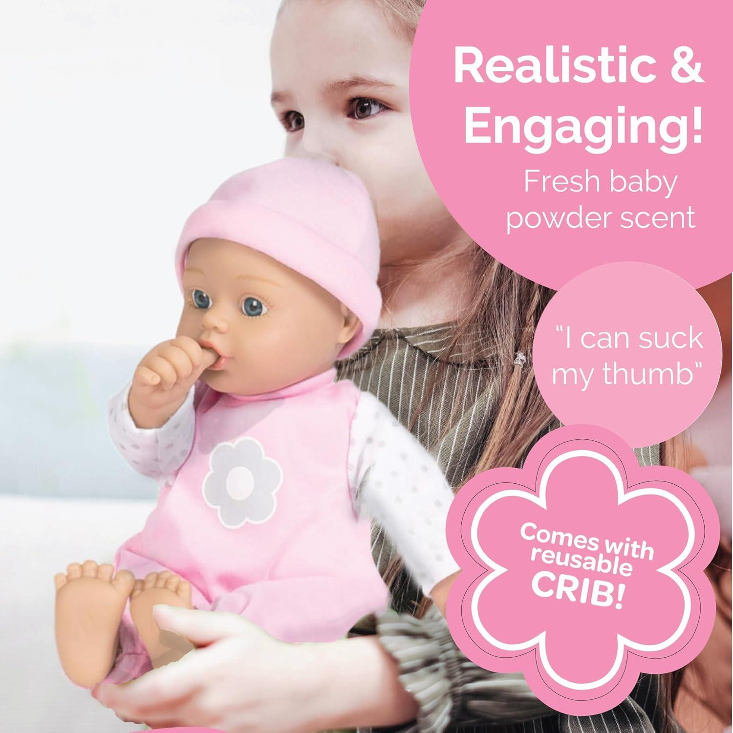 Muñeca de Bebé Suave Adora Sweet Baby 28 cm Rosa/Blanco