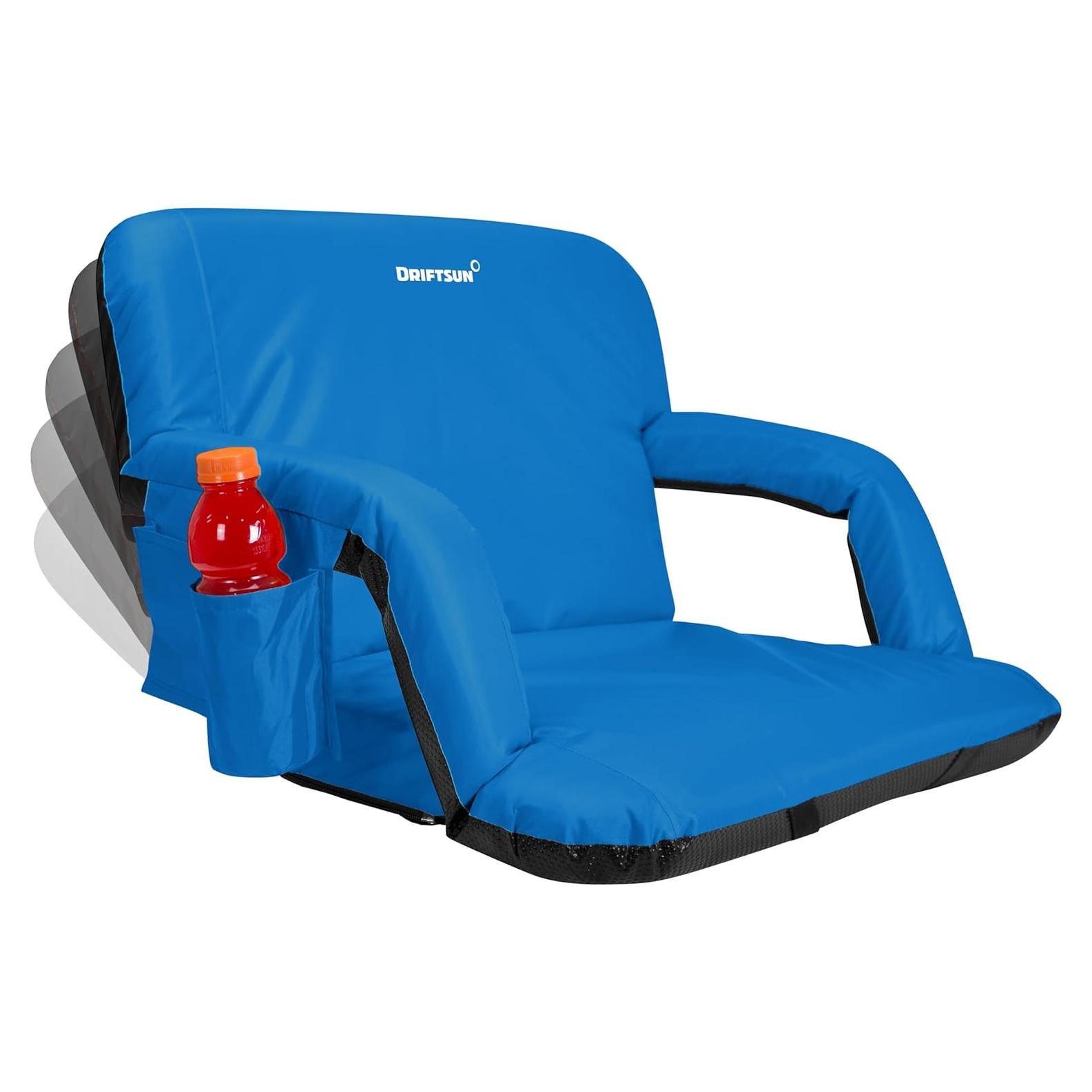 Silla de Estadio Plegable Driftsun Extra Ancha Azul Deluxe