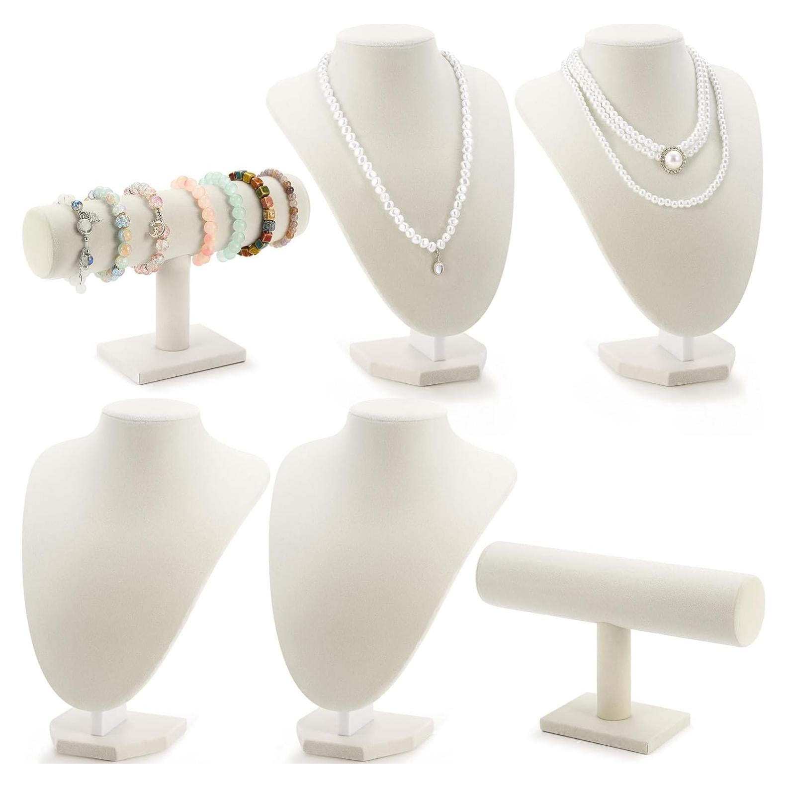 Juego de exhibición de joyería Huquary 6 piezas beige