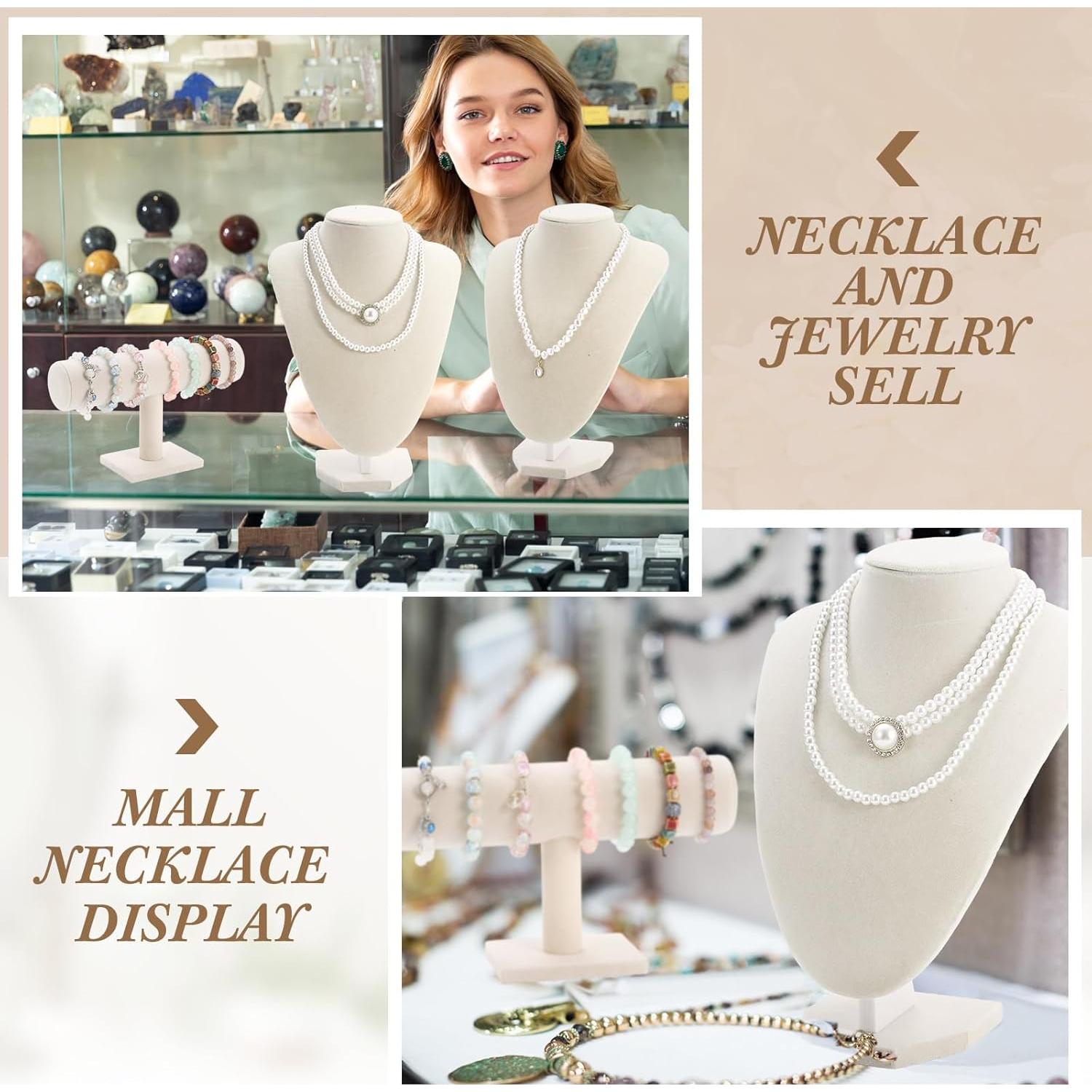 Juego de exhibición de joyería Huquary 6 piezas beige