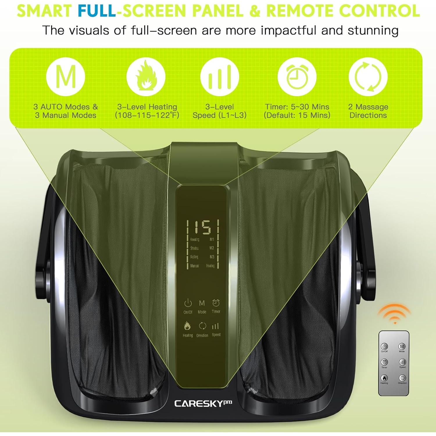 Masajeador de pies CARESKYpro FM801 con calor y 3 niveles