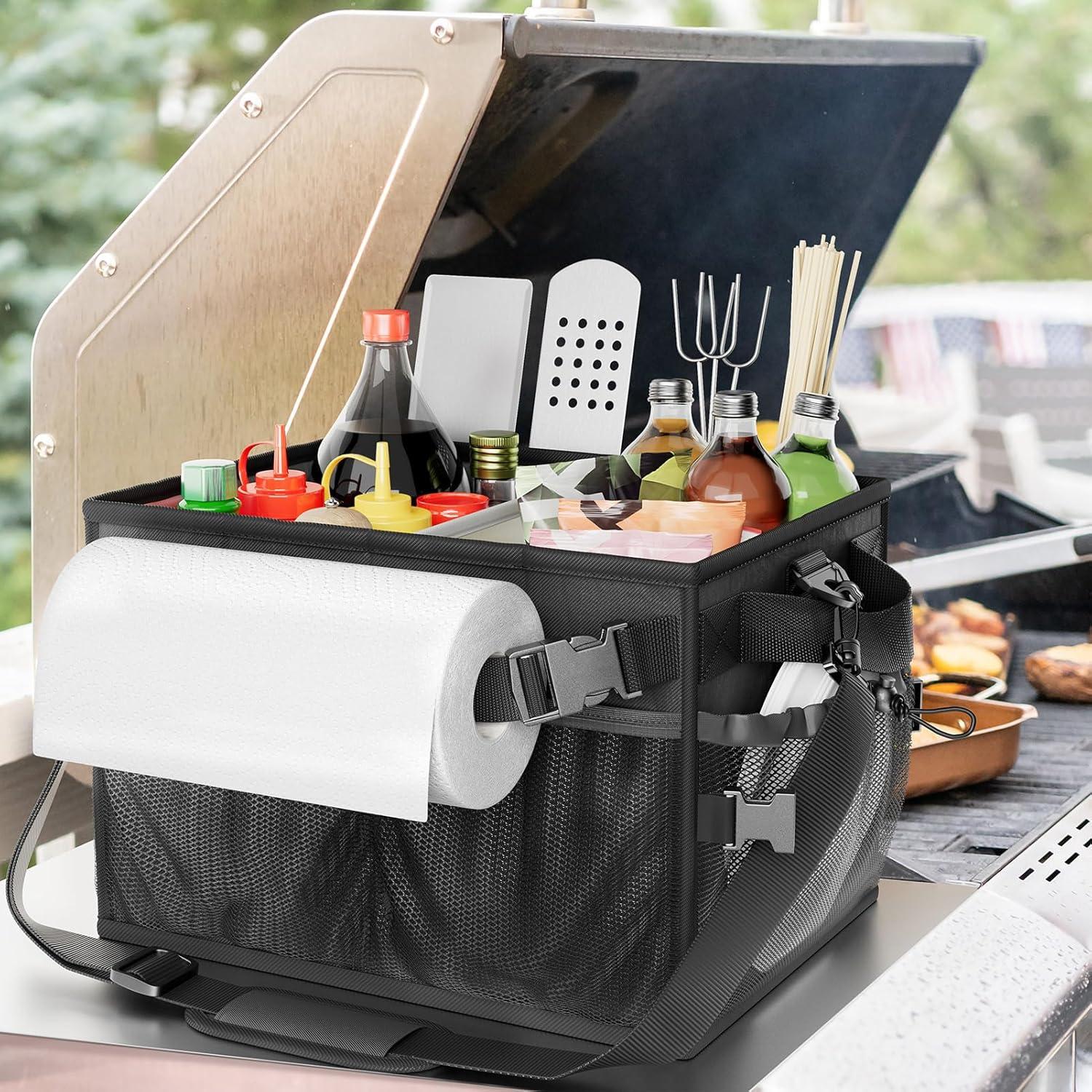 Caddy para Parrilla FANGSUN Negro, Organizador de BBQ 40.1x30cm