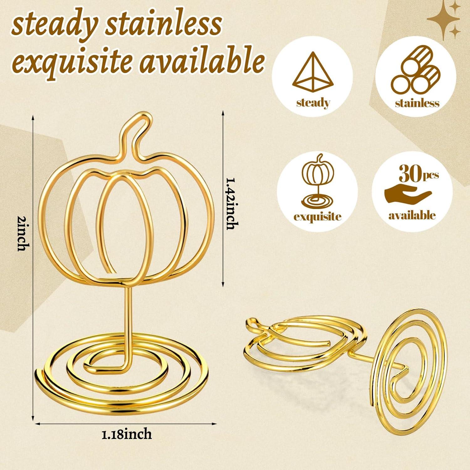 Soporte para fotos de calabaza dorada Rtteri 30 Pcs 5.08 cm