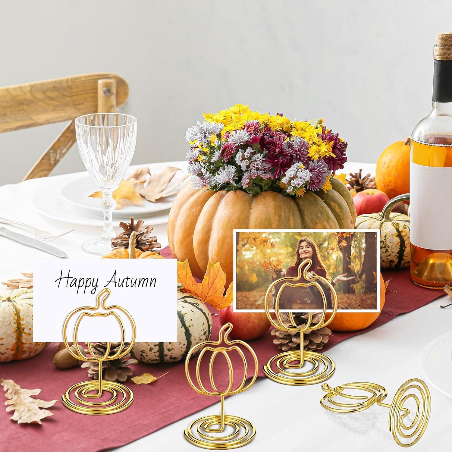 Soporte para fotos de calabaza dorada Rtteri 30 Pcs 5.08 cm