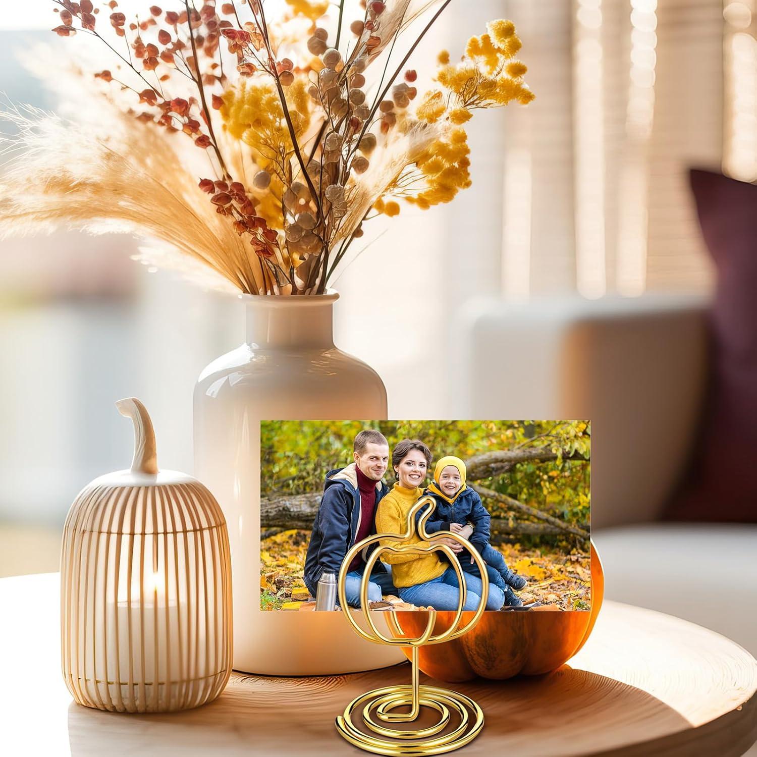Soporte para fotos de calabaza dorada Rtteri 30 Pcs 5.08 cm