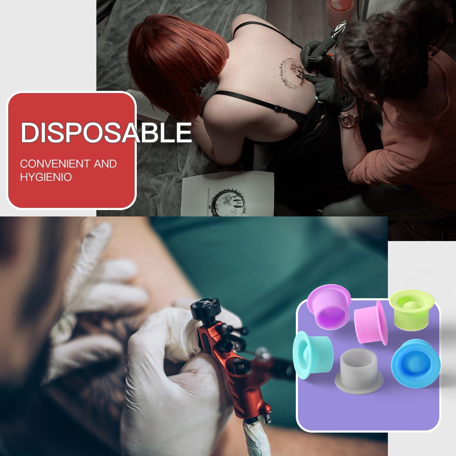 200 Tazas de Tinta Desechables OZER Azul para Tatuaje