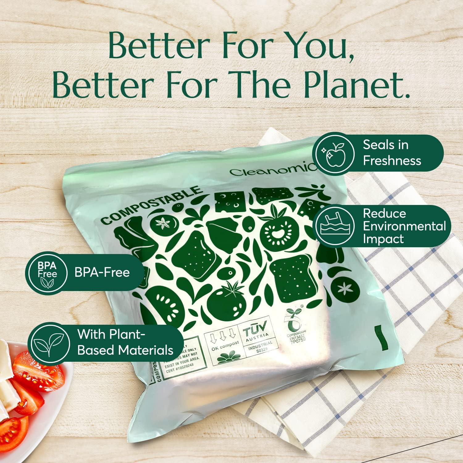 Bolsas de Almacenamiento Compostables Cleanomic 25 Sándwich