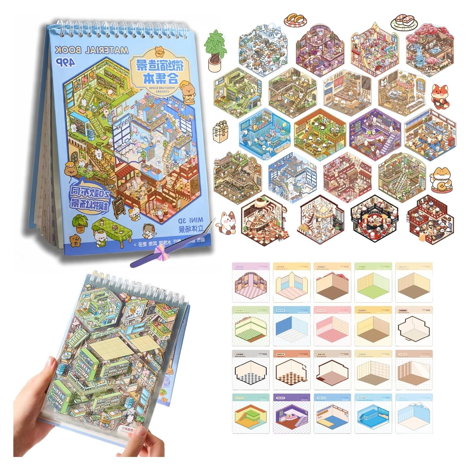 Libro de Stickers 3D Reutilizables DSNJPZX - 20 Conjuntos Kawaii