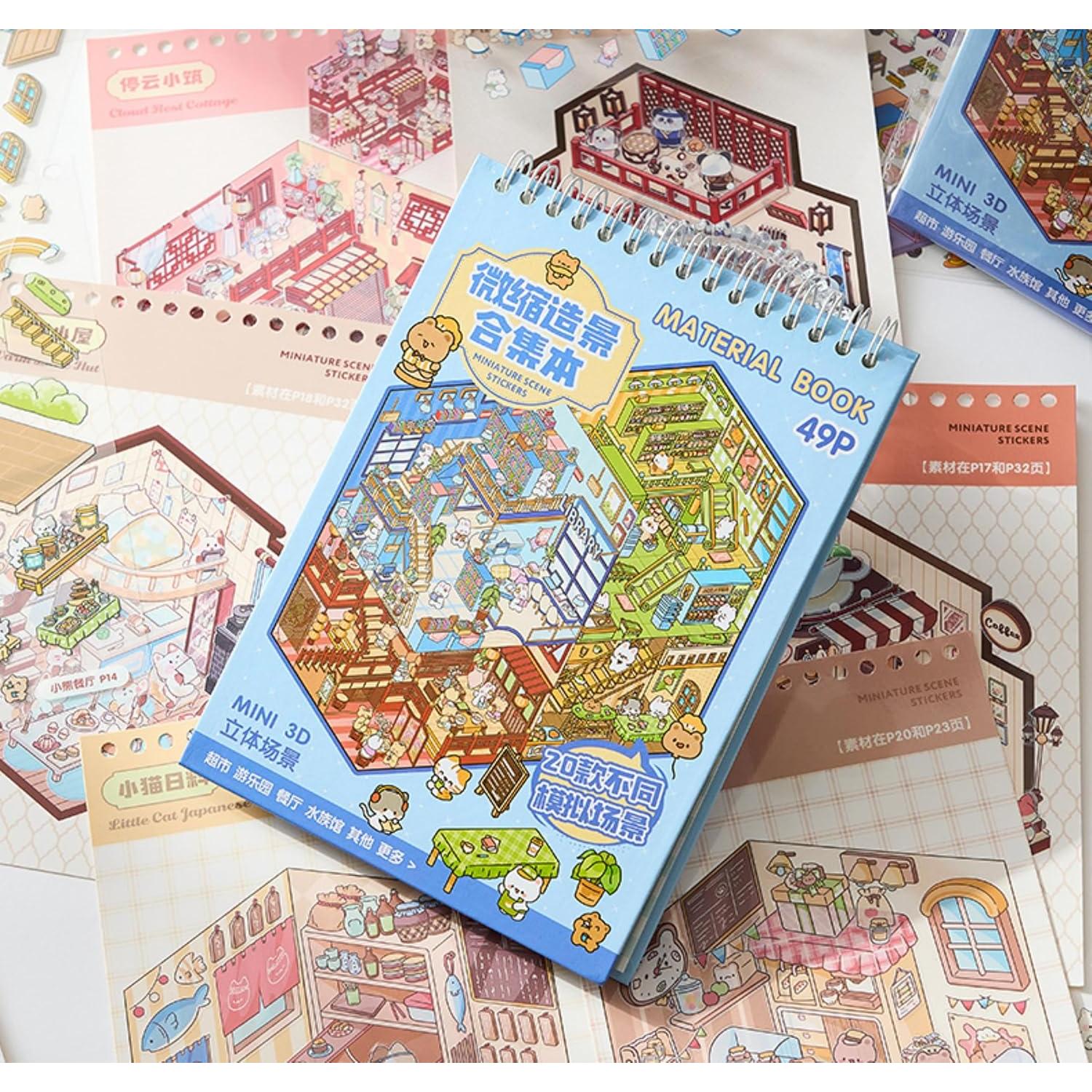 Libro de Stickers 3D Reutilizables DSNJPZX - 20 Conjuntos Kawaii