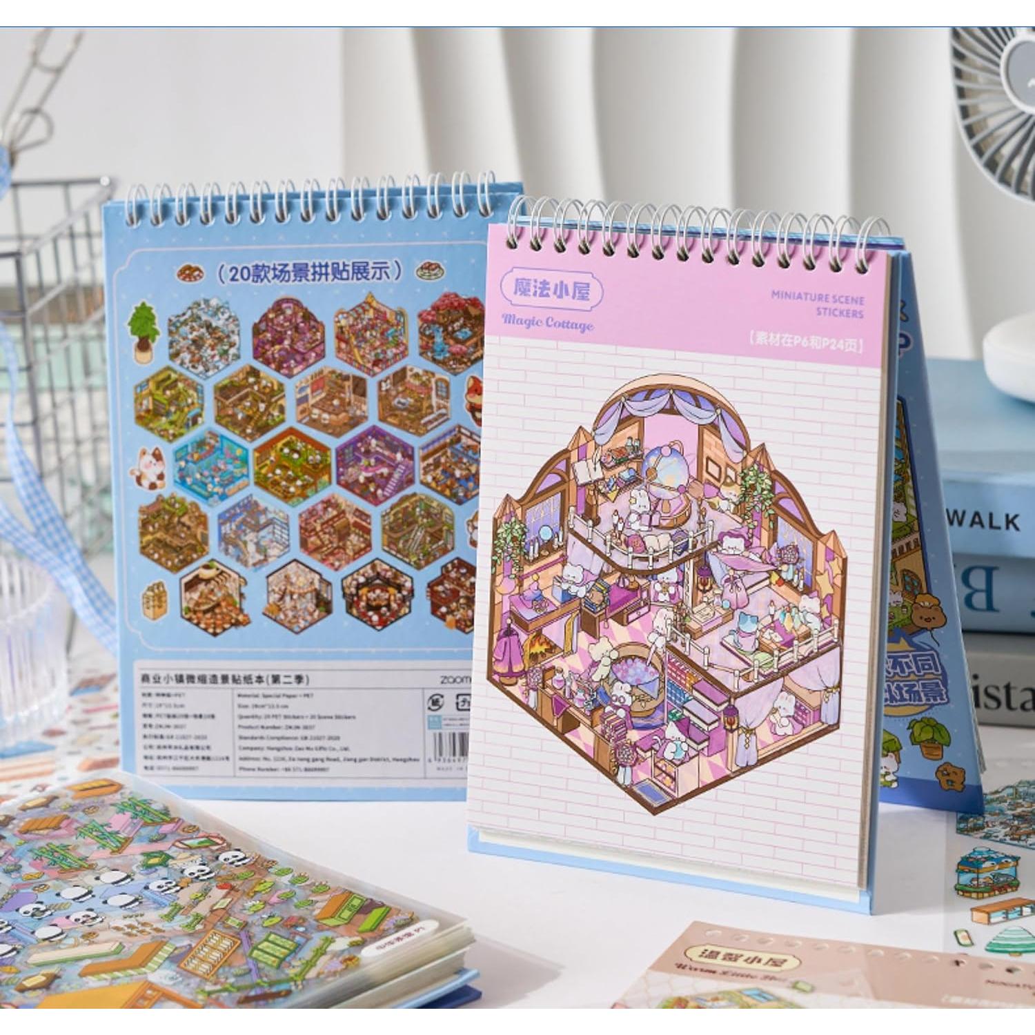 Libro de Stickers 3D Reutilizables DSNJPZX - 20 Conjuntos Kawaii