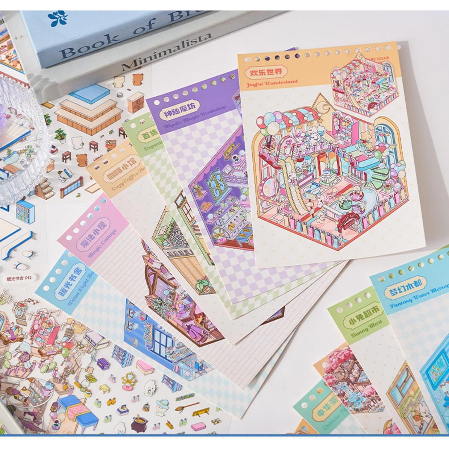 Libro de Stickers 3D Reutilizables DSNJPZX - 20 Conjuntos Kawaii