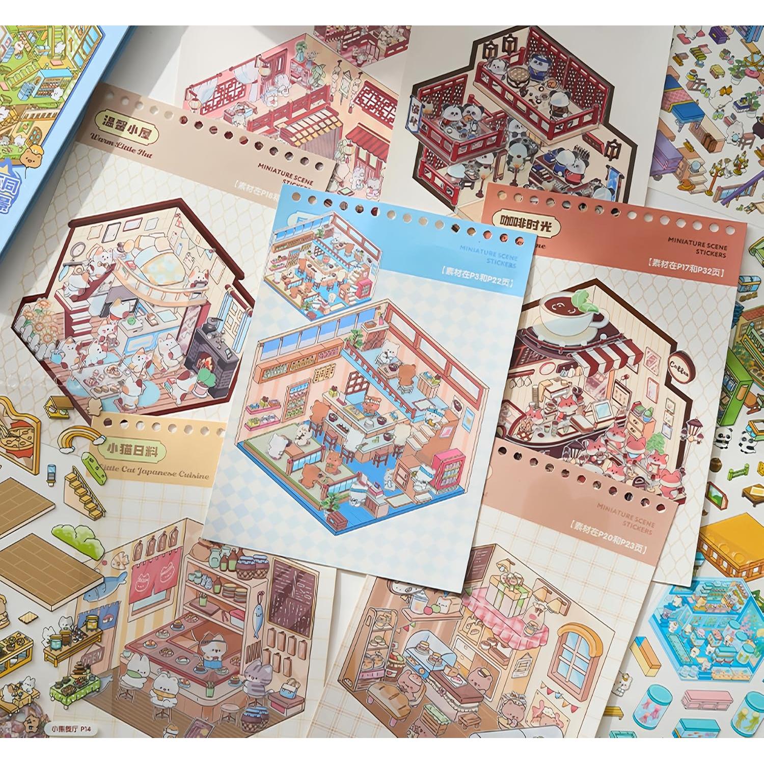 Libro de Stickers 3D Reutilizables DSNJPZX - 20 Conjuntos Kawaii