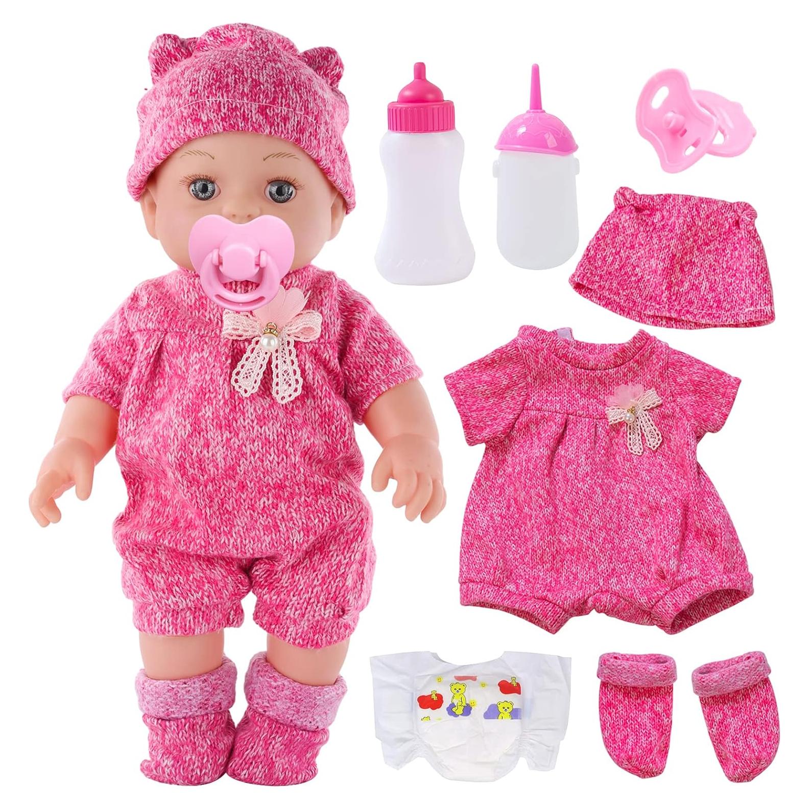 Muñeca de Bebé DONTNO 30 cm con Ropa y Accesorios