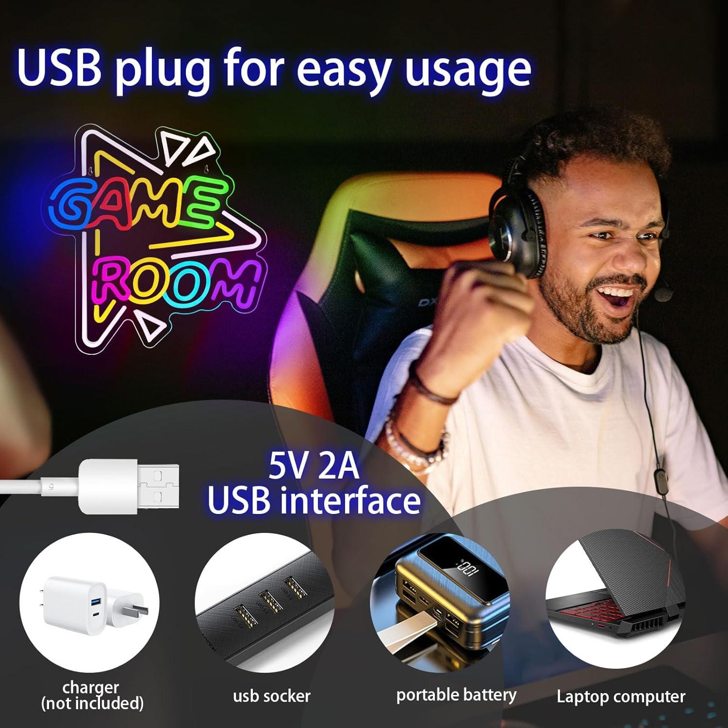 Luz de Neón Gamer Gevbay 35x34.9 cm Decoración Pared