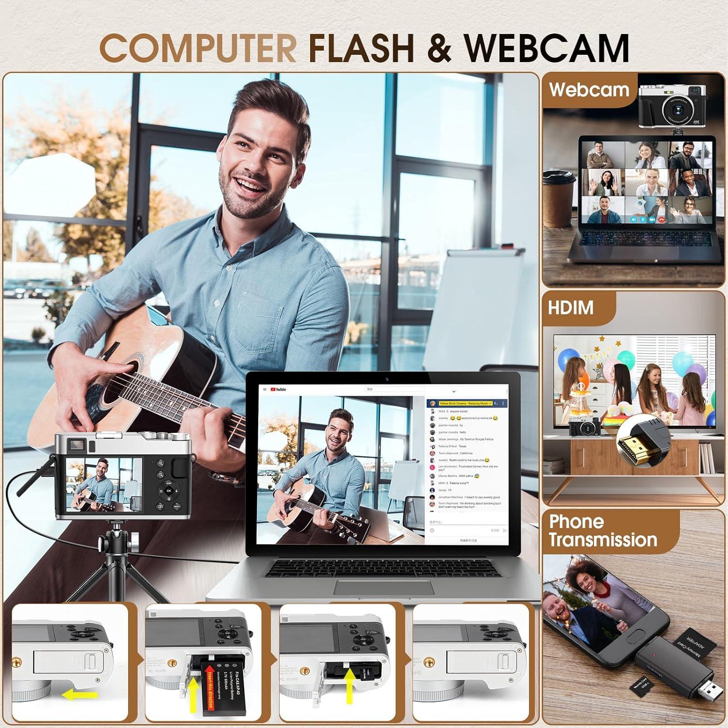 Cámara Digital 4K HICSHON DC202L-AF 48MP Zoom 16x