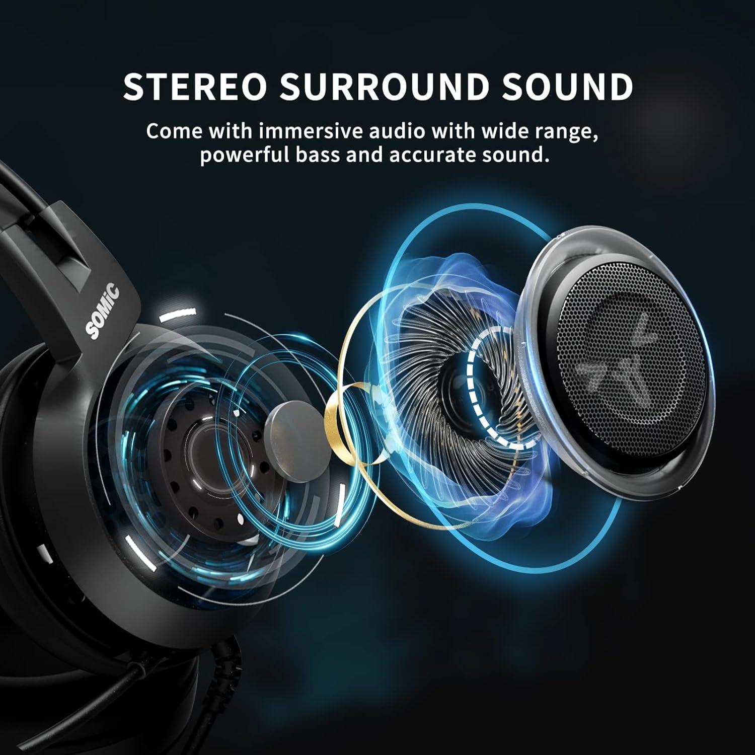 Auriculares Gaming SOMIC G951S Estéreo 3.5mm Negro con Micrófono