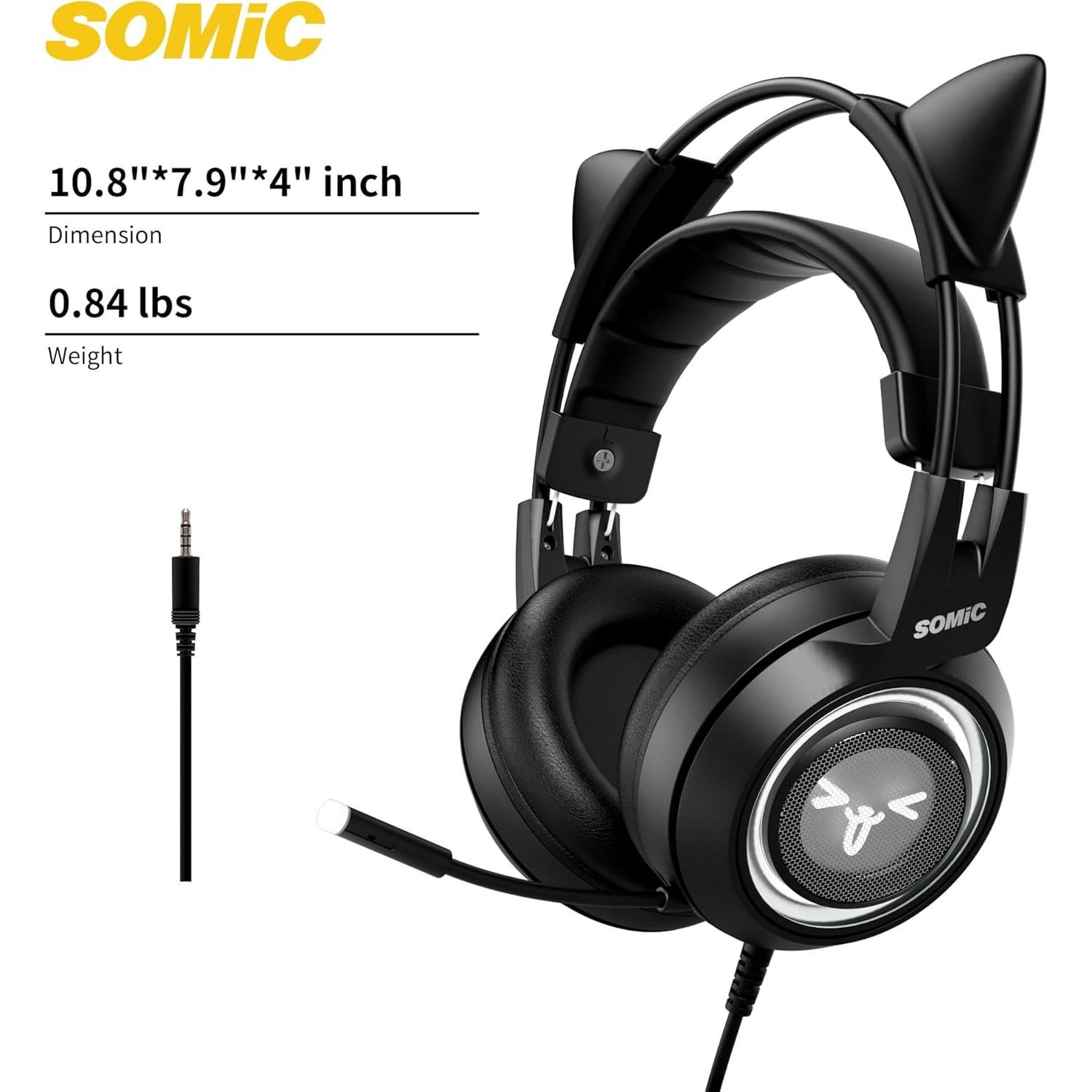 Auriculares Gaming SOMIC G951S Estéreo 3.5mm Negro con Micrófono