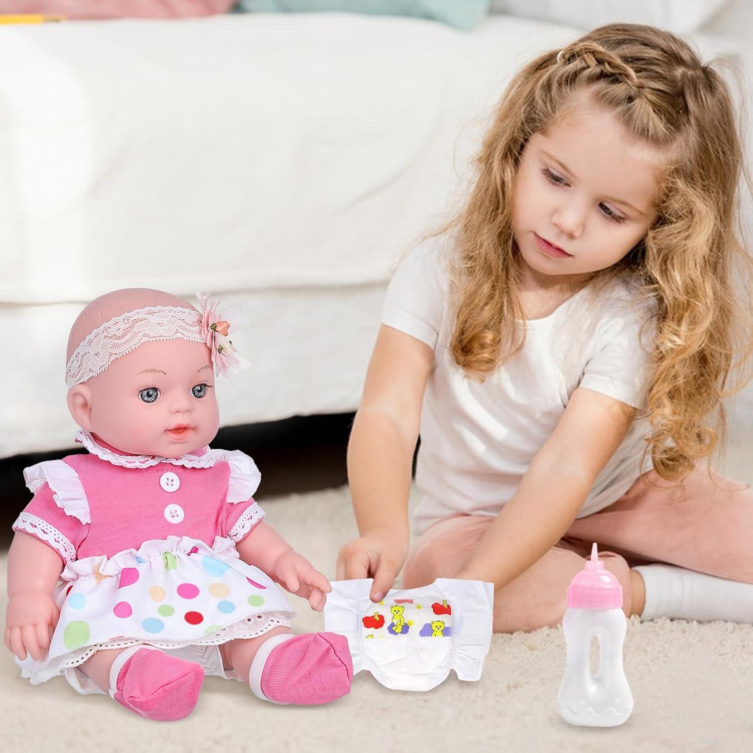 Muñeca Reborn DONTNO 30 cm con Cuna y Accesorios