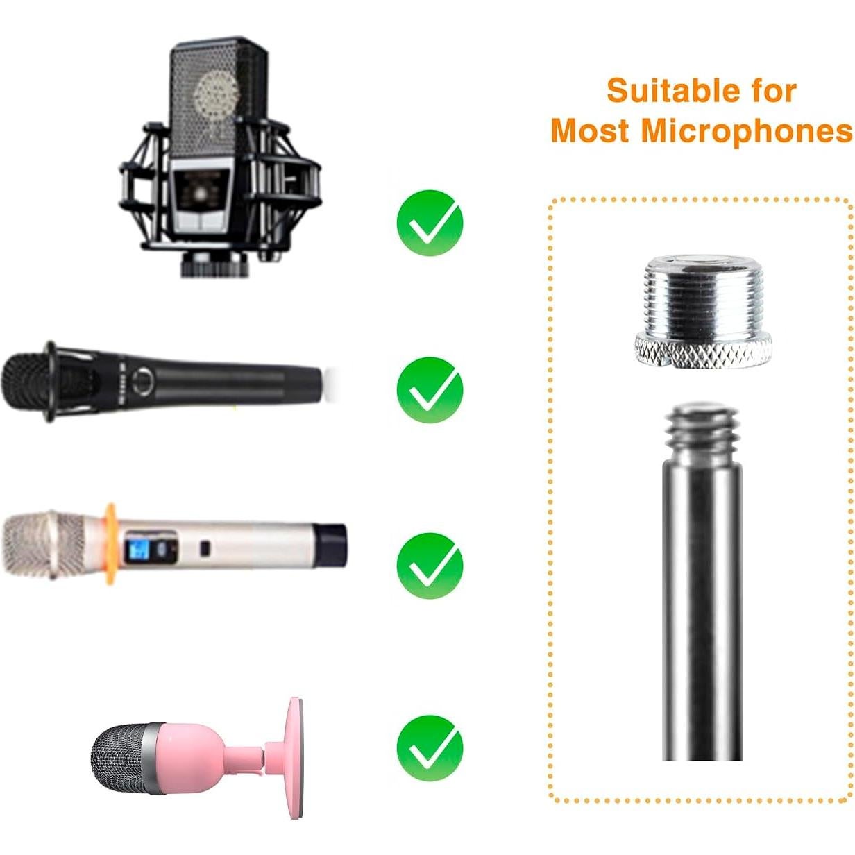 Soporte de Micrófono Rosa Cicano con Brazo Ajustable y Abrazadera