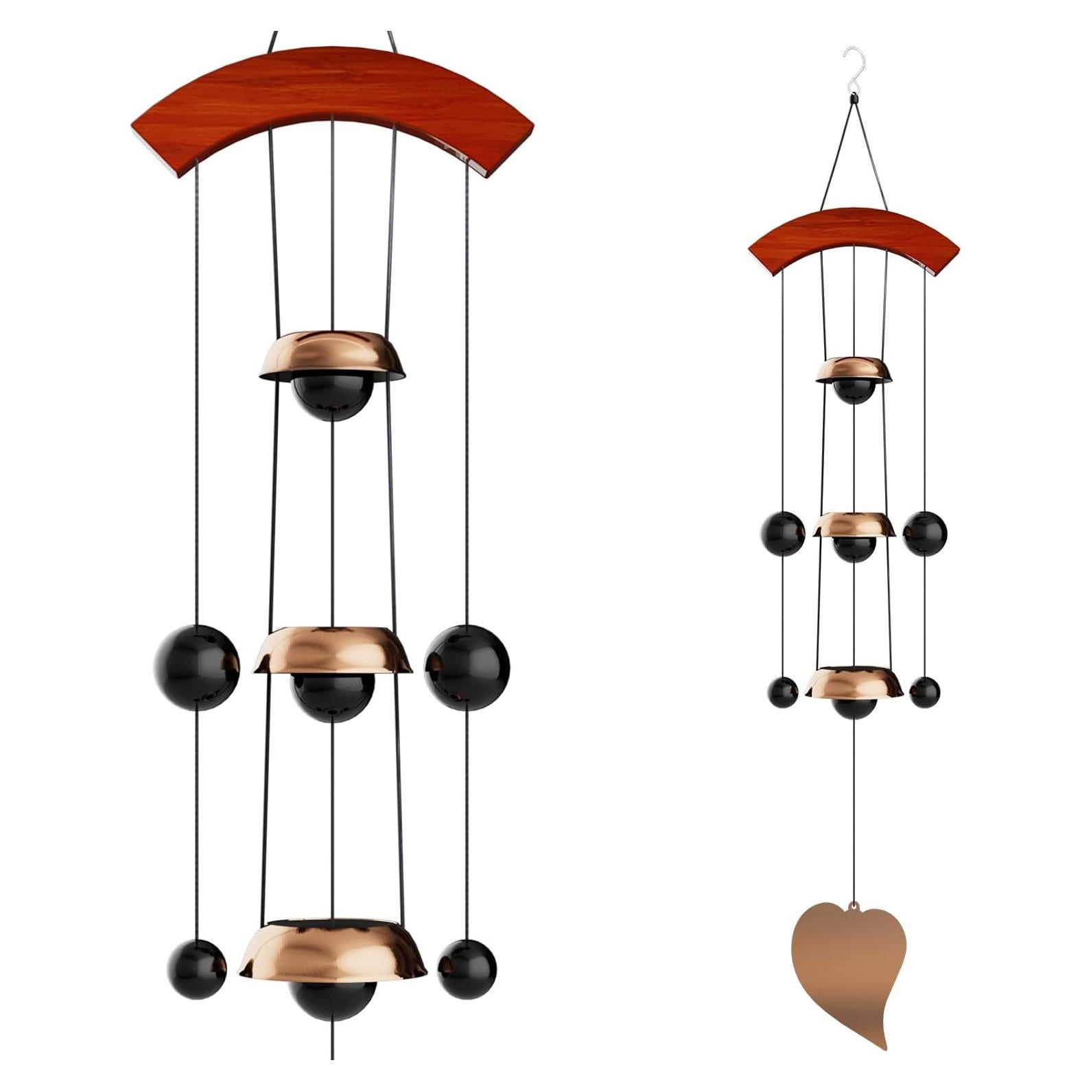 Campana de Viento de Cobre Rojo 66 cm Coobest para Jardín