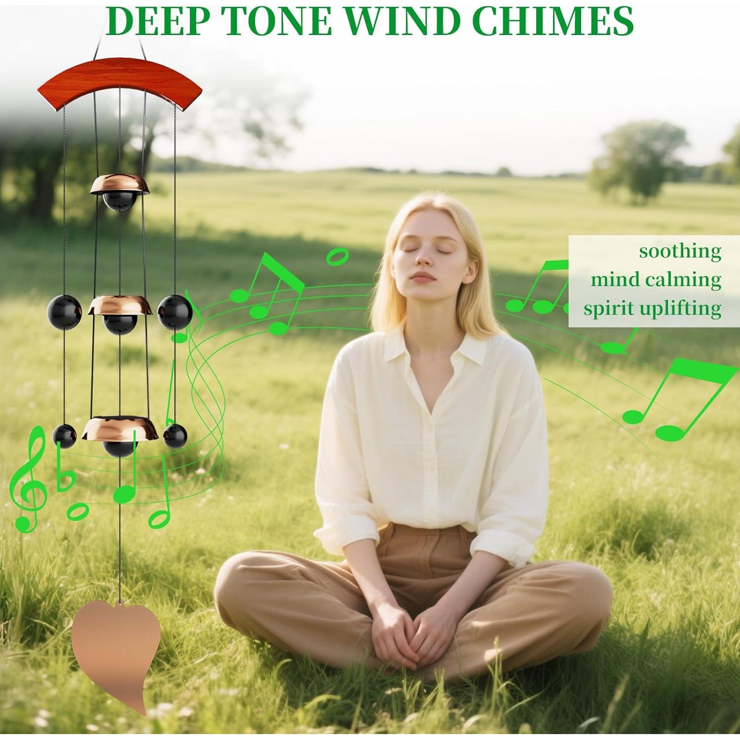 Campana de Viento de Cobre Rojo 66 cm Coobest para Jardín