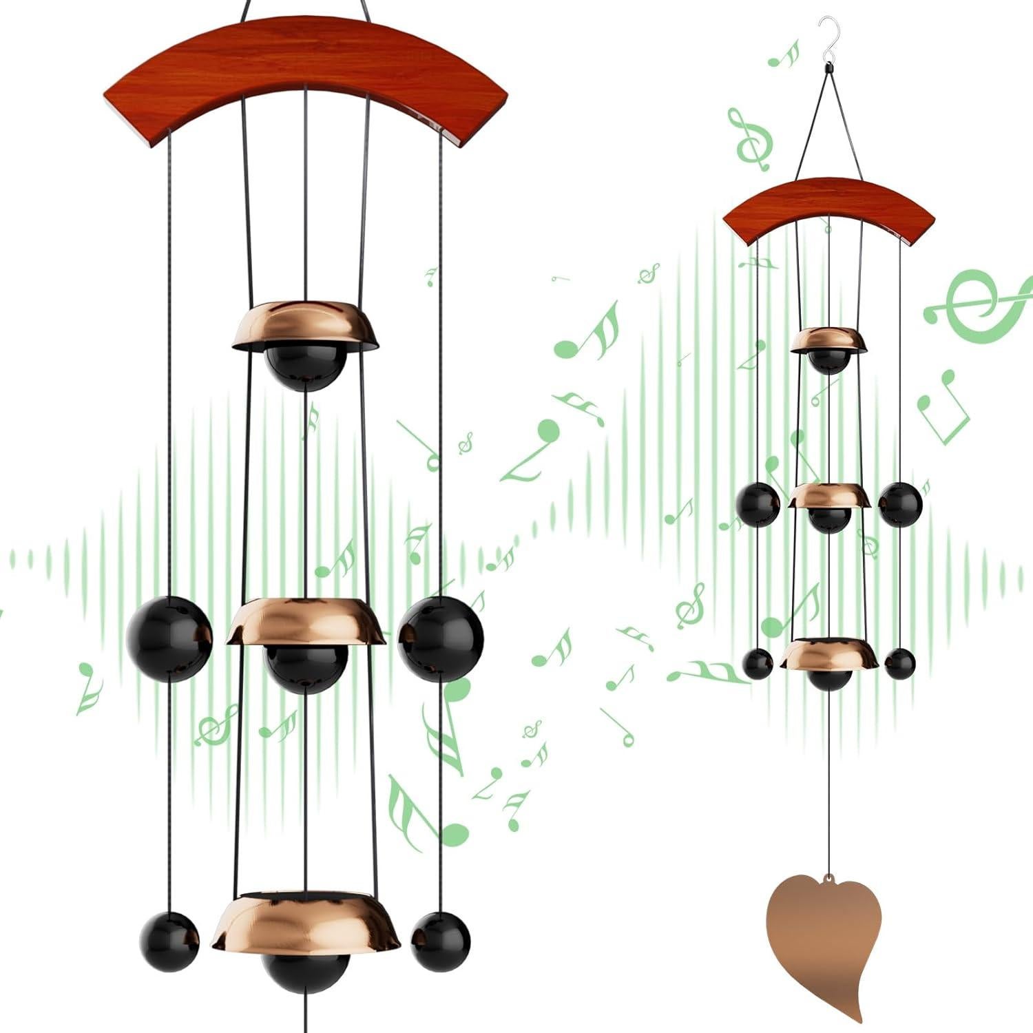 Campana de Viento de Cobre Rojo 66 cm Coobest para Jardín