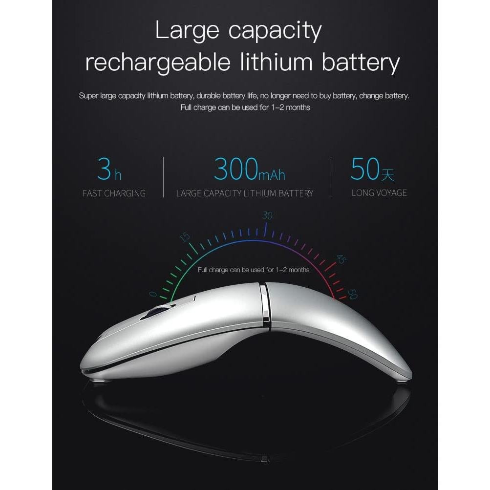 Ratón Inalámbrico Plegable Mikayoo Negro, Bluetooth 4.0, Clic Silencioso