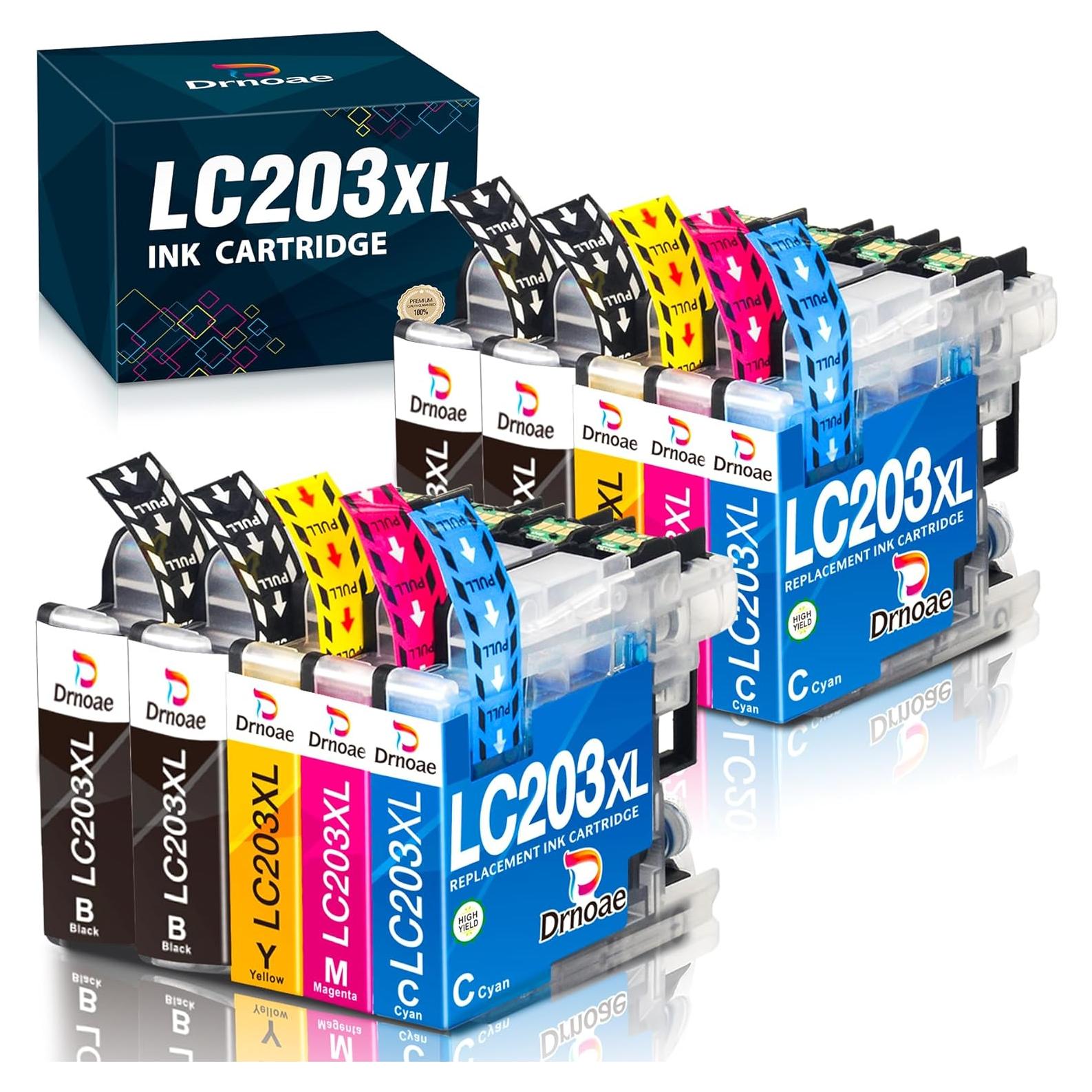 LC203 Ink Cartridges Repalcement for Brother LC203XL LC201 Ink for Brother MFC-J480DW Ink Cartridges Compatile with Brother MFC-J485DW MFC-J4420DW MFC-J4620DW Printer, 10 Packs