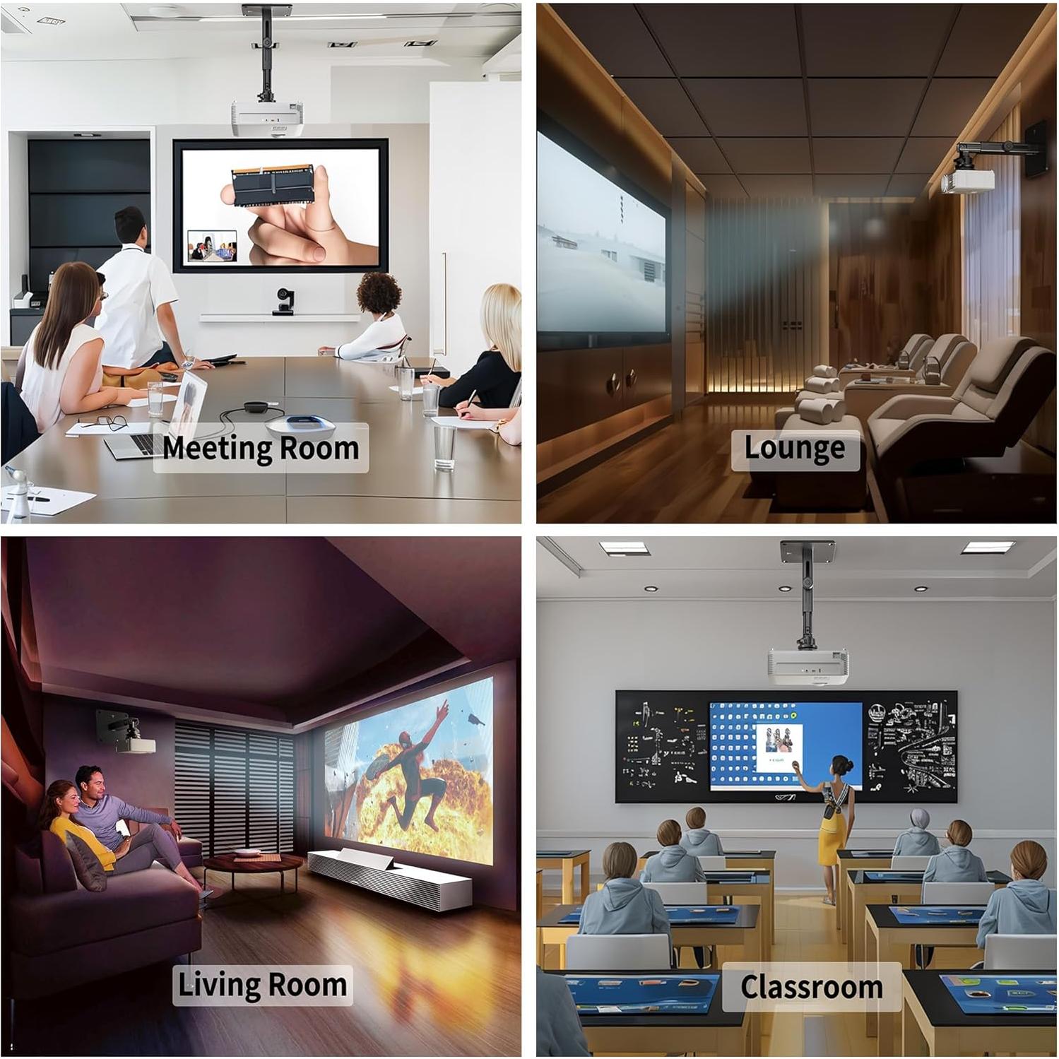 Soporte de Proyector Perfectisan Ajustable 8.94-34.3 cm Negro