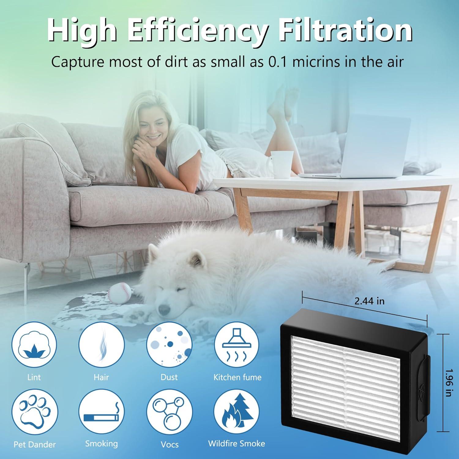 Filtros de Reemplazo Improvedhand para i-Robot Roomba E I Series - 6 Piezas + Cepillo