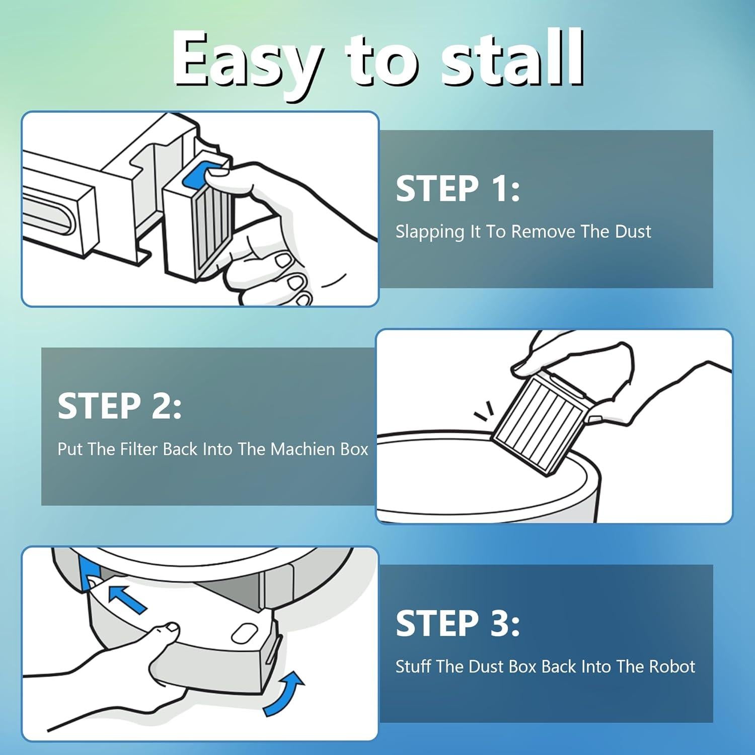 Filtros de Reemplazo Improvedhand para i-Robot Roomba E I Series - 6 Piezas + Cepillo
