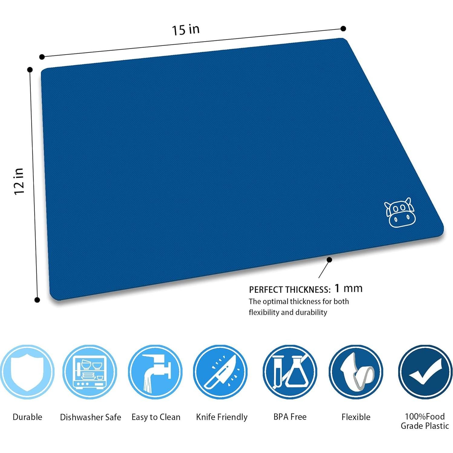Tablas de Cortar ZVP Antideslizantes 8 Piezas Azul Gradiente