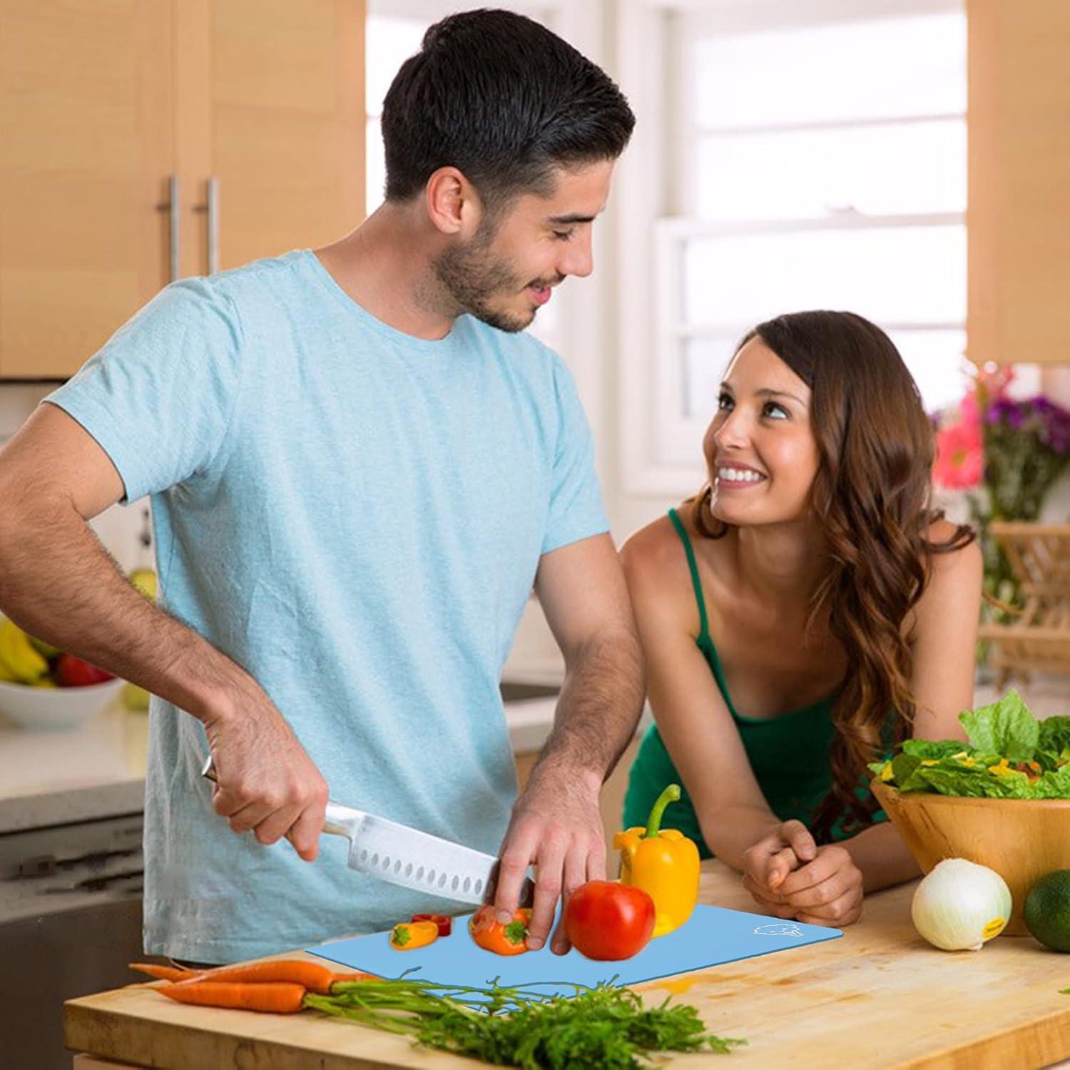 Tablas de Cortar ZVP Antideslizantes 8 Piezas Azul Gradiente