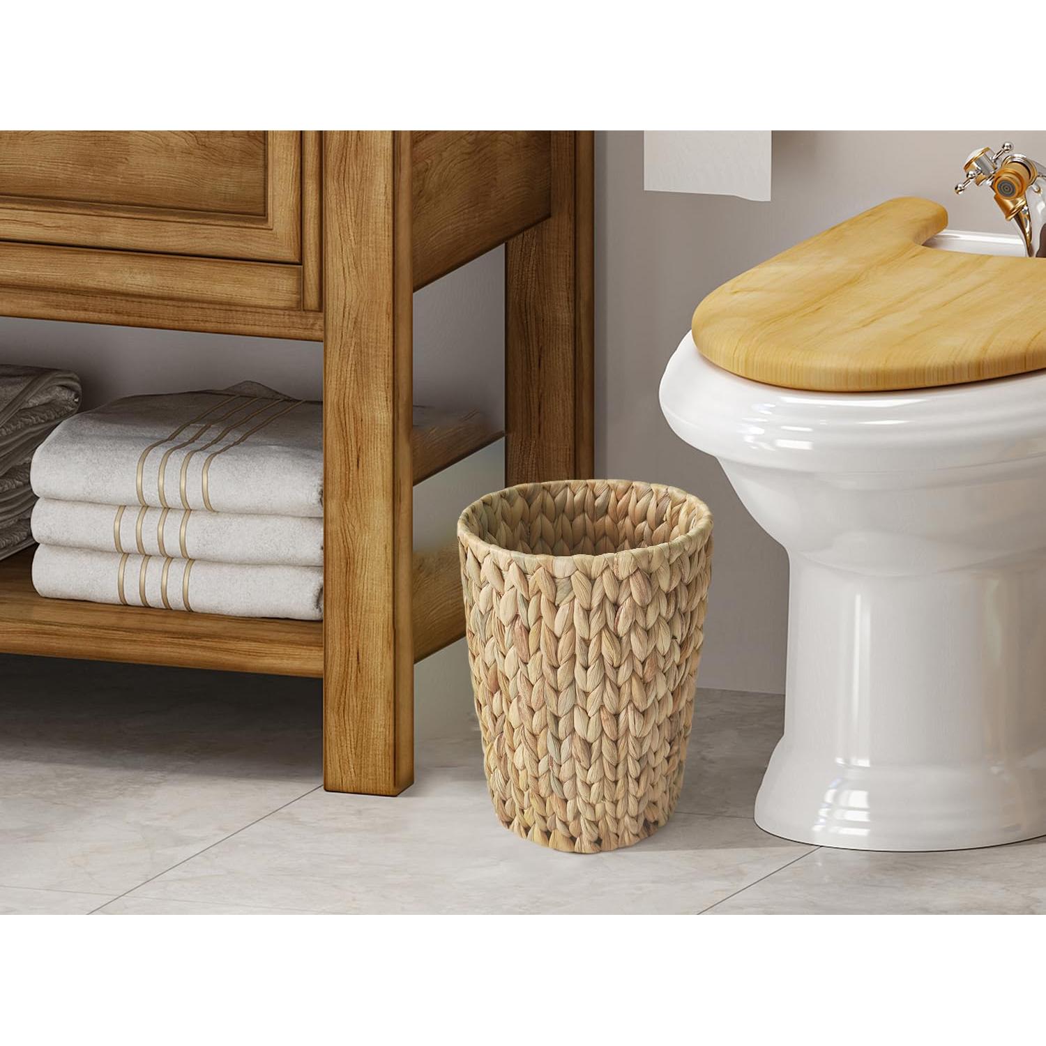 Cesta de Basura de Mimbre Coeusy 7.57 Litros Redonda