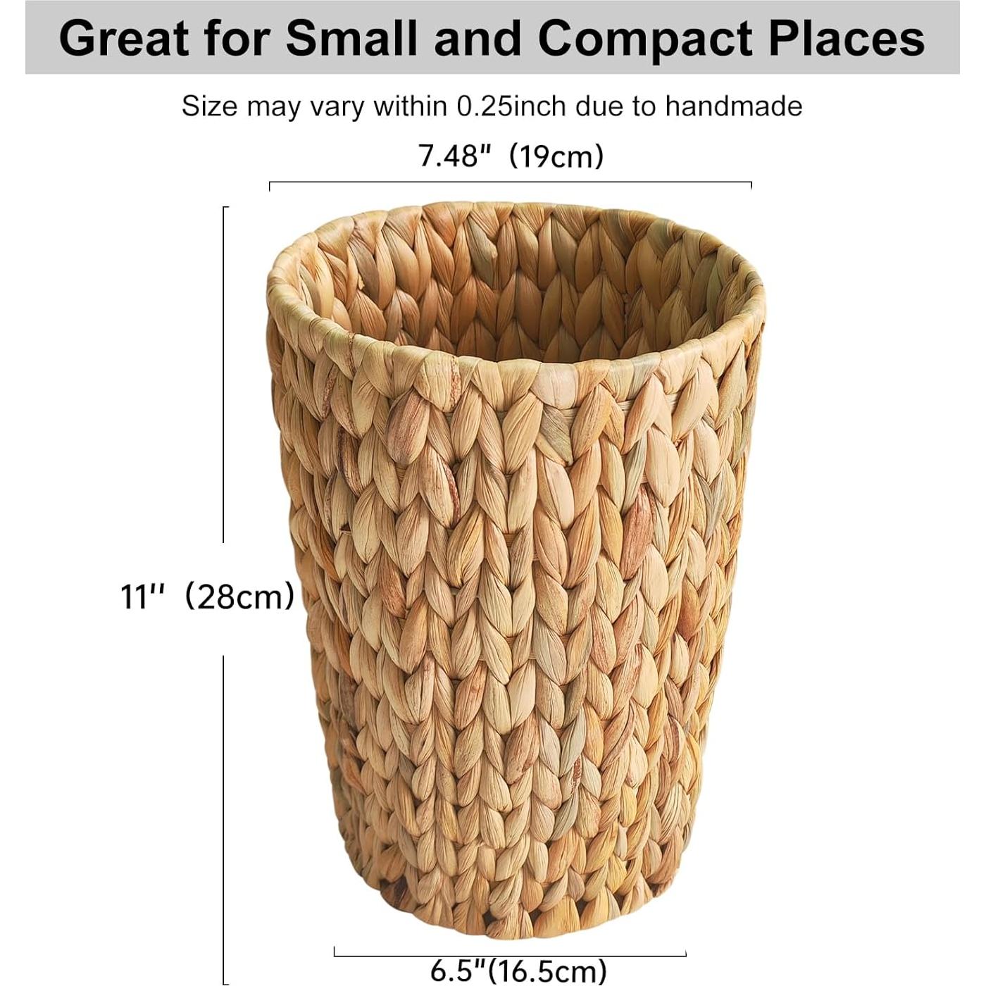 Cesta de Basura de Mimbre Coeusy 7.57 Litros Redonda
