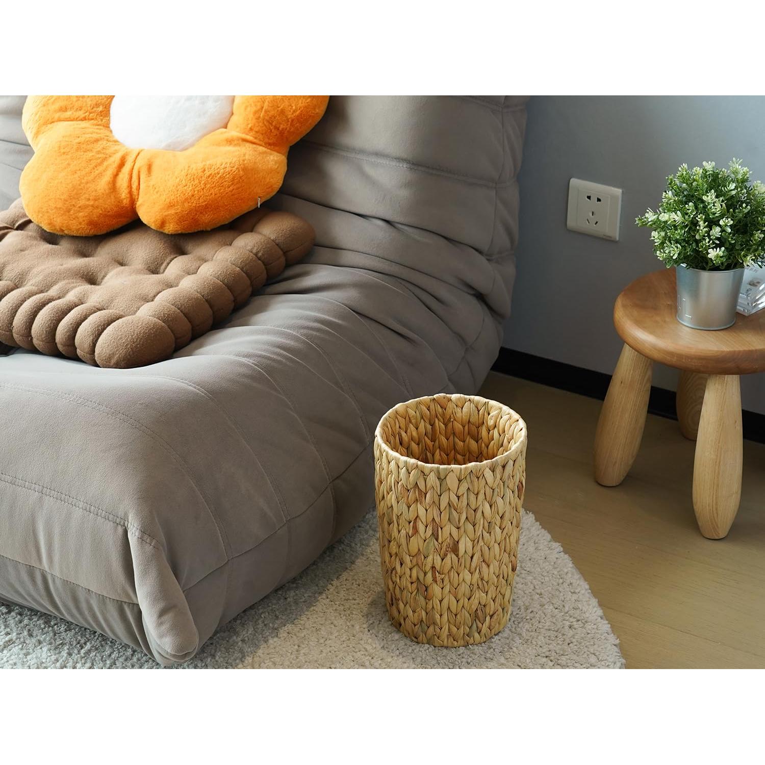 Cesta de Basura de Mimbre Coeusy 7.57 Litros Redonda