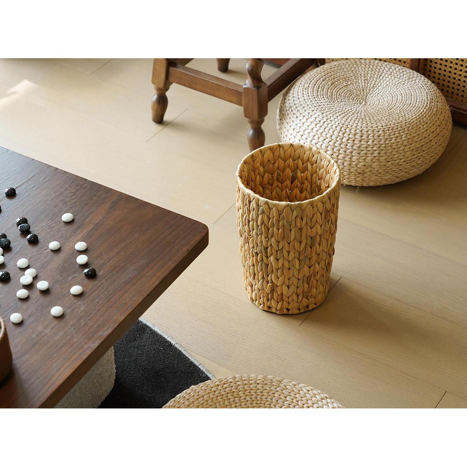 Cesta de Basura de Mimbre Coeusy 7.57 Litros Redonda