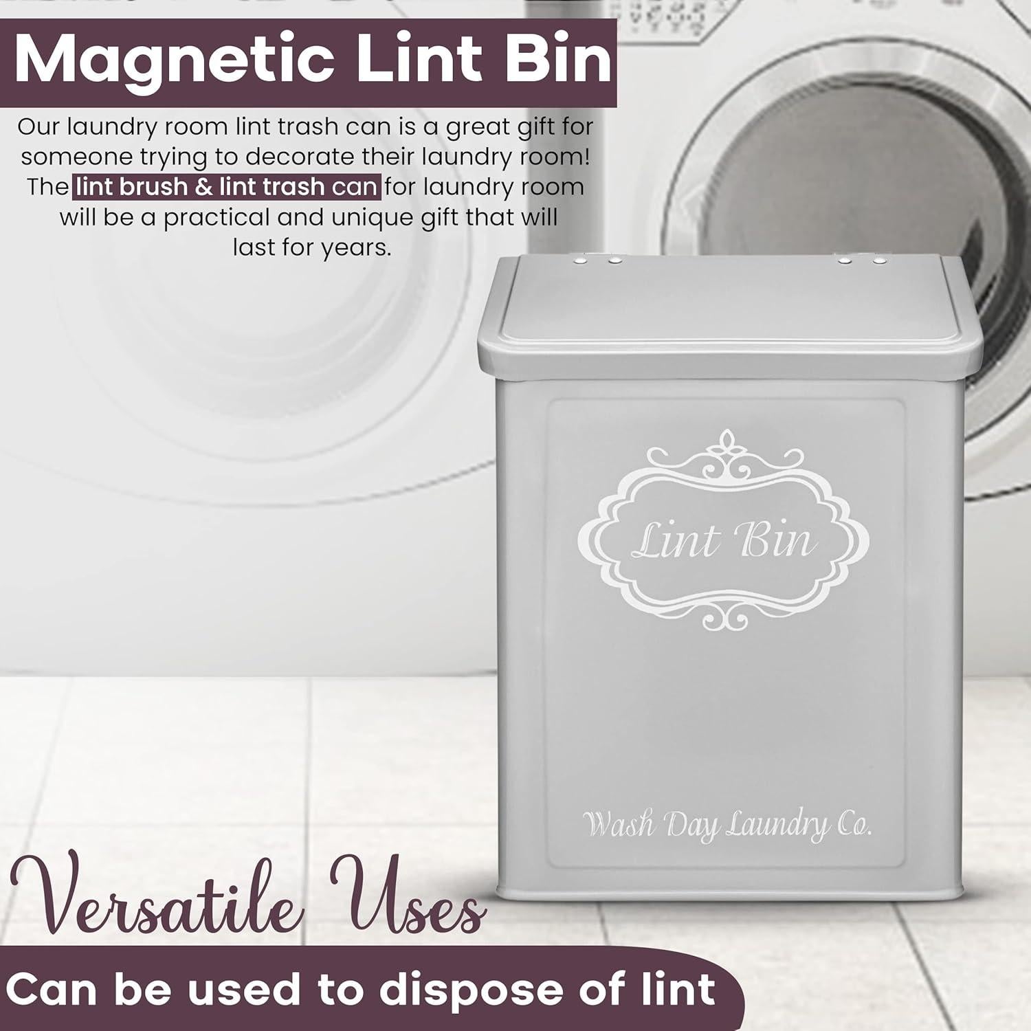 Bin de Lint Magnético Wash Day Laundry Co. Gris 18.5x26.7cm