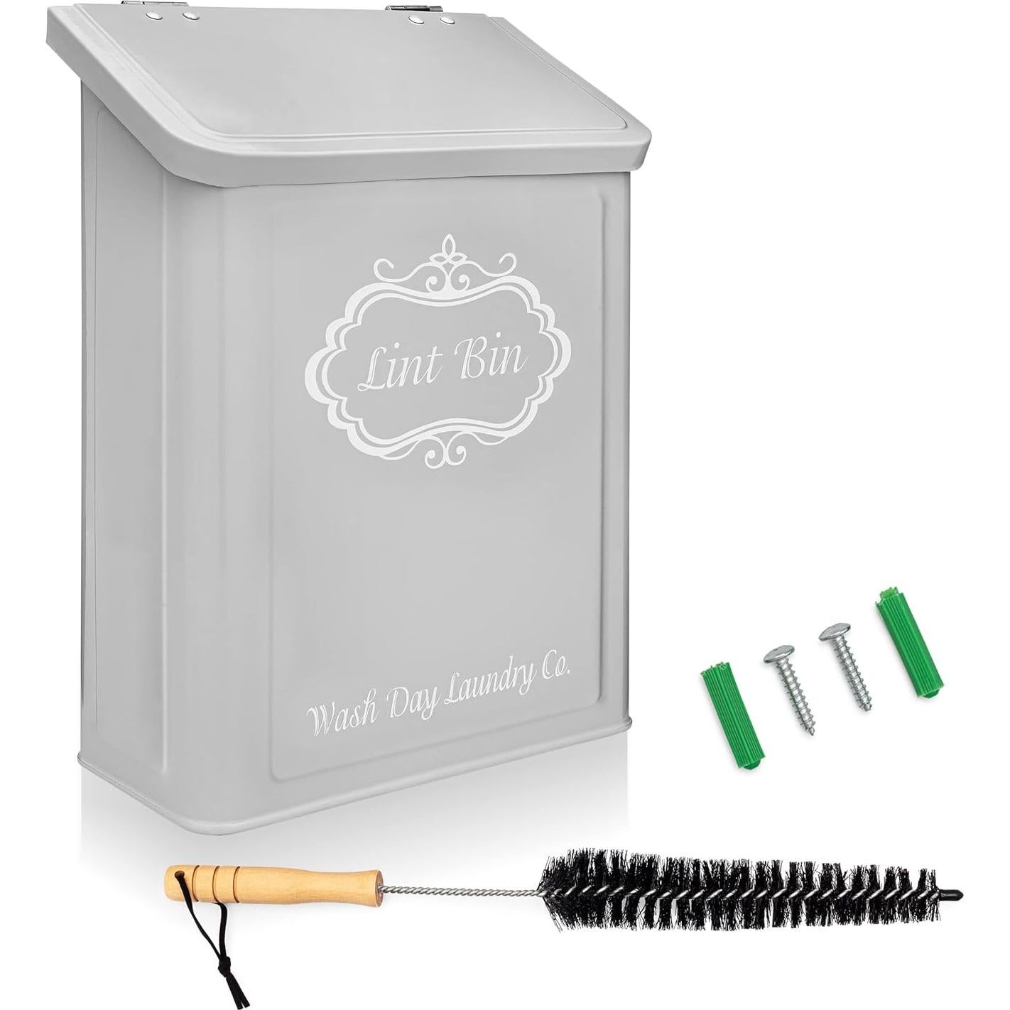 Bin de Lint Magnético Wash Day Laundry Co. Gris 18.5x26.7cm