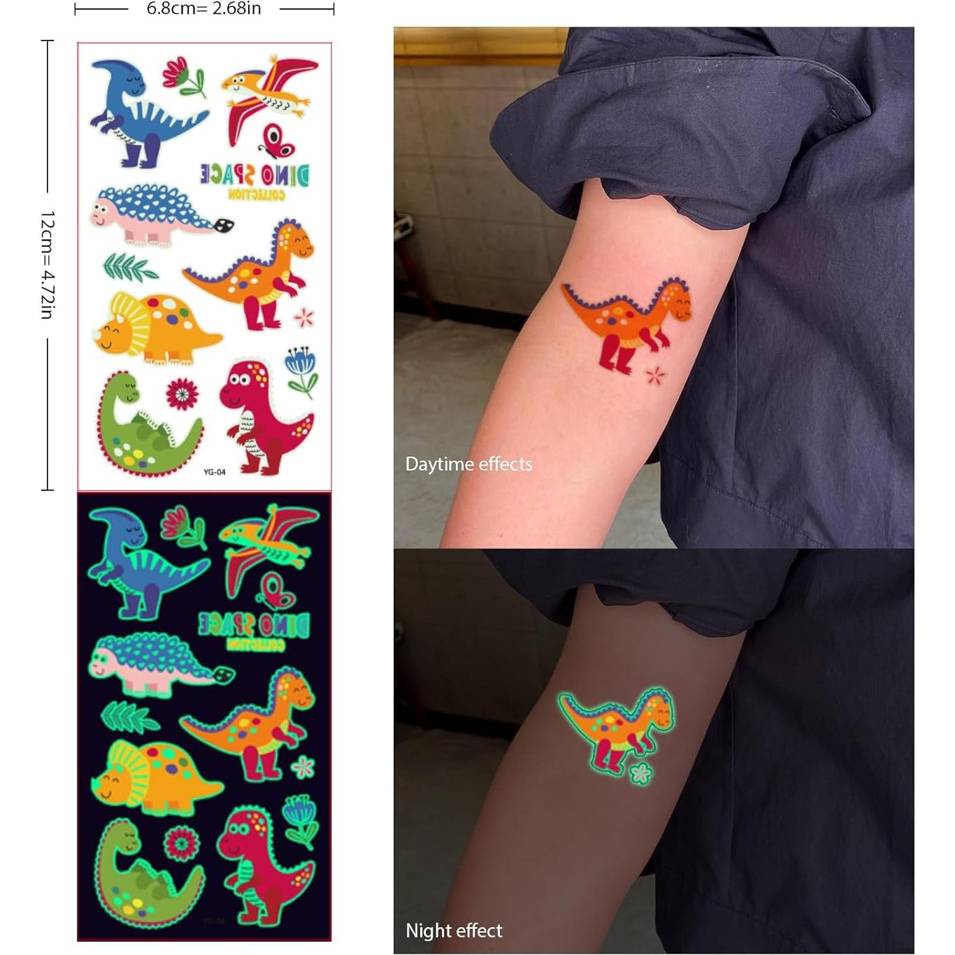 Tatuajes Temporales Brillantes FUNTATTOO 400 Pcs Niños